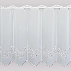 Moderne Stickerei-Bistrogardine Kira 55 cm hoch