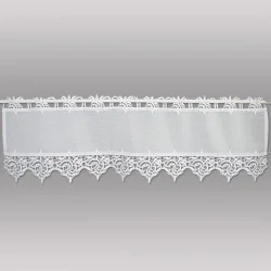 Elegante Landhausgardine Leona in weiß 30 cm hoch