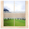Landhausgardine Annie in beige kariert mit Plauener Spitze 25 cm hoch