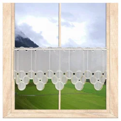 Zeitlos bestickte Bistrogardine Judy in beige