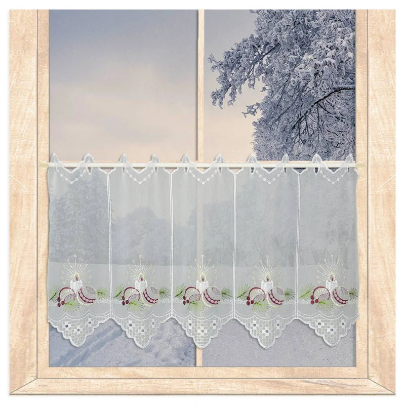 Festlich bestickter Kurzstore Kerze mit Kugeln