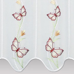 Charmante Kurzgardine Schmetterlinge in der Blumenranke Detailbild