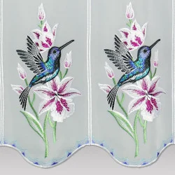 Bildschöne Stickerei-Scheibengardine Kolibri Detailbild
