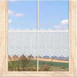 Klassische weiße Kurzgardine Nele 30 cm hoch