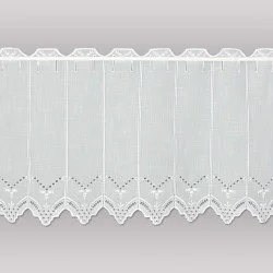 Klassische weiße Kurzgardine Nele 45 cm hoch