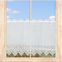 Klassische weiße Kurzgardine Nele 55 cm hoch