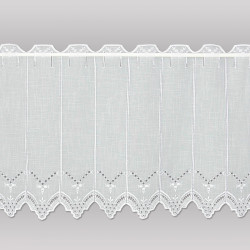 Klassische weiße Kurzgardine Nele 55 cm hoch