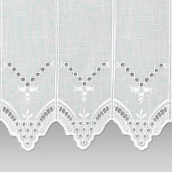 Klassische weiße Kurzgardine Nele Detailbild