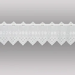 Zeitlose weiße Stickerei-Scheibengardine Lisa 20 cm hoch