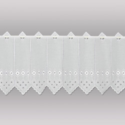 Zeitlose weiße Stickerei-Scheibengardine Lisa 30 cm hoch