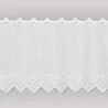 Zeitlose weiße Stickerei-Scheibengardine Lisa 45 cm hoch