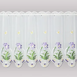 Plauener Stickerei-Scheibengardine Krokus 55 cm hoch