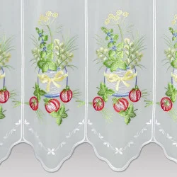 Stickerei-Scheibengardine Kräutertopf  Detailbild