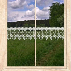 Zarte Plauener Spitzen-Scheibengardine Sybill in natur 17 cm hoch