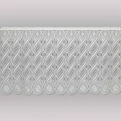 naturfarbene Plauener Spitzengardine Charlotte 45 cm hoch