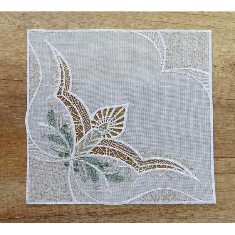 Elegante Stickerei-Tischwäsche Lichterglanz 26x26 cm