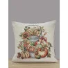 Herbstlicher Gobelin Kissenbezug Kürbis mit Eimer 45x45 cm