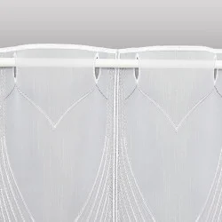 Elegant bestickte Kurzgardine Mareike  Stangendurchzug