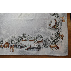 Winterliche Gobelin-Mitteldecke Schwarzwald Detailbild