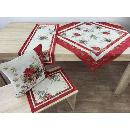Festliche Gobelin-Tischwäsche Zierliches Gesteck