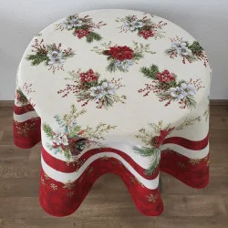 Festliche rund Gobelin-Tischdecke Zierliches Gesteck