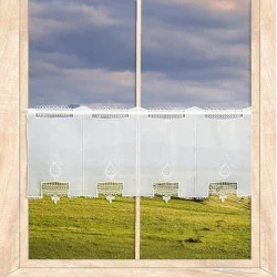 Ansprechende Spitzenstickerei-Scheibengardine Ruby