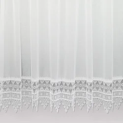 Raffinierter weißer Plauener Spitzenstore Linda