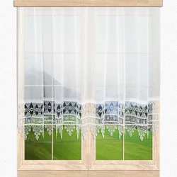 Raffinierter weißer Plauener Spitzenstore Linda