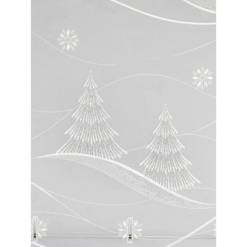 Muster der Flächengardine Schneetanne mit Baum