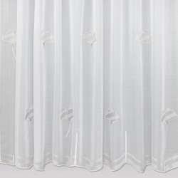 tore mit Gingko-Stickerei und grafischem Bogensaum, blickdichter Sichtschutz in hochwertiger Plauener Spitzenqualität.