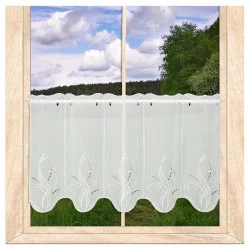 Moderne Stickerei-Kurzgardine Sancia 45 cm hoch