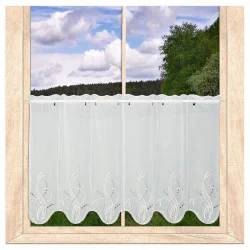 Moderne Stickerei-Kurzgardine Sancia 55 cm hoch