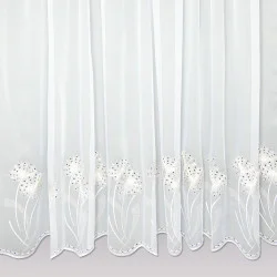 Hochwertiger Bohr-Stickereistore Silvja in weiß-beige