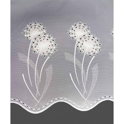 Hochwertiger Bohr-Stickereistore Silvja in weiß-beige Detailbild