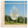 Fensterbild Ostereier mit Tulpen aus Plauener Spitze gelb