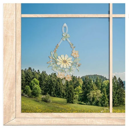 Kleines Fensterbild Margerite in der Blumenranke