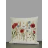 Ländlicher Gobelin Kissenbezug Mohnidylle 45x45 cm