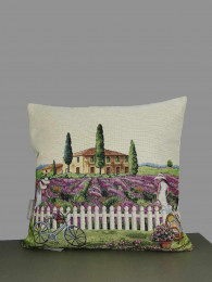 Hochwertiger Gobelin-Kissenbezug Villa in der Provence 45x45 cm