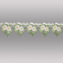 Kleine Plauener Spitzengardine Margeriten Stangendeko