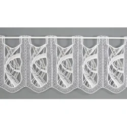 Hochwertige Plauener Spitzen-Panneau Elegance in natur-braun 35 cm hoch