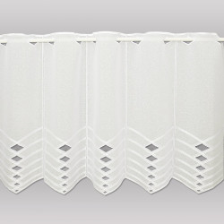 Bistrovorhang in Natur-Creme aus Plauener Spitze mit eleganten Durchbrüchen für stilvolle Heimtextilien.