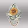 Attraktives Plauener Spitze Fensterbild Sonnenblume