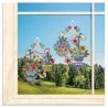 Plauener Spitze Fensterbilder Kleine Blumenwaagen als 2er Set