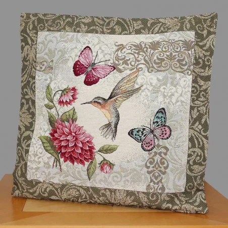 Ansprechende Gobelin Kissenhülle Kolibri
