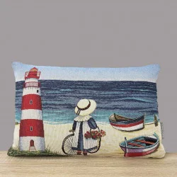 Attraktive Gobelin Kissenhülle Strandidylle