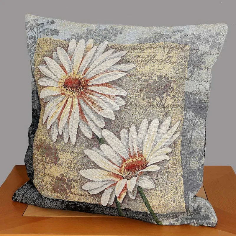 Attraktiver Gobelin Kissenbezug Gerbera 45x45 cm