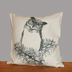 Dezenter Kissenbezug Uhu 45x45 cm