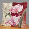 Gobelin Kissenbezug Rosa Tulpen 45 x 45 cm