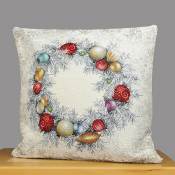 Festlich-dezente Gobelin Kissenhülle Winterzeit
