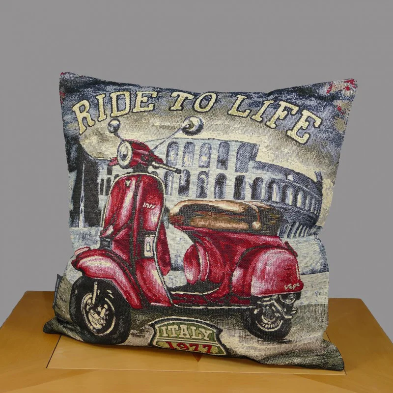 Gobelin-Kissenbezug Motor-Roller 45x45 cm